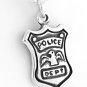 STERLING SILVER POLICE BADGE CHARM WITH 16" NECKLACE