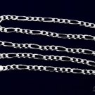 STERLING SILVER 4MM ITALIAN FIGARO LINK 24" NECKLACE
