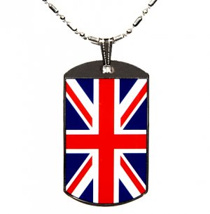 British Flag Polymer Glazed Color Dog Tag