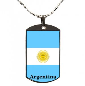Argentina Flag Polymer Glazed Dog Tag