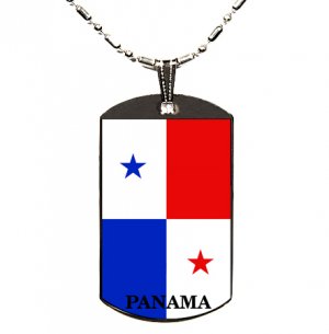 Panama Flag Polymer Glazed Dog Tag