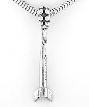 STERLING SILVER DANGLING ROCKET EUROPEAN BEAD