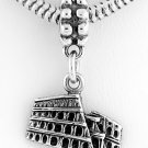 STERLING SILVER DANGLING BEAD ROME COLOSSEUM EUROPEAN BEAD