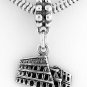 STERLING SILVER DANGLING BEAD ROME COLOSSEUM EUROPEAN BEAD