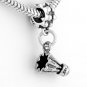 STERLING SILVER DANGLING BADMINTON BIRDIE EUROPEAN BEAD