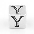 STERLING SILVER BLOCK LETTER INITIAL Y CUBE CHARM