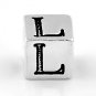 STERLING SILVER BLOCK LETTER INITIAL L CUBE CHARM