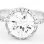 STERLING SILVER ROUND CUT CZ ENGAGEMENT RING SZ 9
