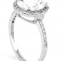 STERLING SILVER ROUND CUT CZ ENGAGEMENT RING SZ 8