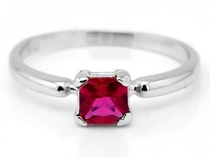 STERLING SILVER JULY BIRTHSTONE CZ CHILD RING SZ 5