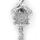 STERLING SILVER CUCKOO CLOCK CHARM/PENDANT