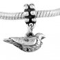STERLING SILVER DANGLE TURTLE DOVE EUROPEAN BEAD
