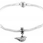 STERLING SILVER DANGLE TURTLE DOVE EUROPEAN BEAD