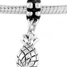 STERLING SILVER DANGLE TROPICAL PLANT PINEAPPLE EUROPEAN  BEAD