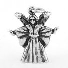 STERLING SILVER ANGEL WITH WINGS 3D CHARM/PENDANT