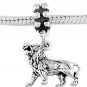 STERLING SILVER DANGLE FEROCIOUS LION EUROPEAN BEAD