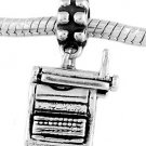 STERLING SILVER DANGLE TYPEWRITER EUROPEAN  BEAD