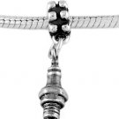 STERLING SILVER DANGLE CAR MECHANIC SPARK PLUG EUROPEAN BEAD