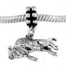 STERLING SILVER DANGLE BUFFALO JUMPING EUROPEAN BEAD