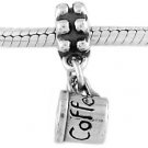 STERLING SILVER DANGLE COFFEE CUP / MUG  EUROPEAN  BEAD