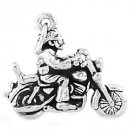 STERLING SILVER MOTORCYCLE AND RIDER 3D CHARM/PENDANT