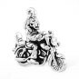 STERLING SILVER MOTORCYCLE AND RIDER 3D CHARM/PENDANT