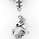 STERLING SILVER DANGLE 3D DIVER SCUBA SNORKEL GEAR EUROPEAN BEAD
