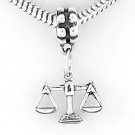 STERLING SILVER DANGLING SCALES OF JUSTICES LAW EUROPEAN BEAD