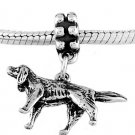 STERLING SILVER DANGLE IRISH SETTER DOG EUROPEAN BEAD