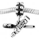 STERLING SILVER DANGLE TOOTHPASTE & TOOTHBRUSH EUROPEAN BEAD