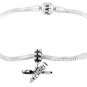 STERLING SILVER DANGLE TOOTHPASTE & TOOTHBRUSH EUROPEAN BEAD