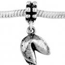 STERLING SILVER DANGLE FORTUNE COOKIE EUROPEAN BEAD