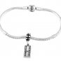 STERLING SILVER DANGLE DOMINO GAME PIECE EUROPEAN  BEAD