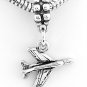 STERLING SILVER DANGLING AIRPLANE EUROPEAN BEAD