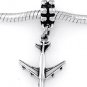 STERLING SILVER DANGLE 747 AIRPLANE/PILOT EUROPEAN BEAD