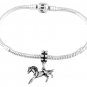 STERLING SILVER DANGLE GALLOPING PONY- HORSE EUROPEAN BEAD