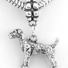 STERLING SILVER DANGLING AIREDALE DOG EUROPEAN BEAD