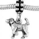 STERLING SILVER DANGLE BLOODHOUND DOG EUROPEAN  BEAD