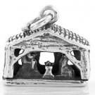 STERLING SILVER NATIVITY SCENE CHARM/PENDANT