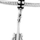 STERLING SILVER DANGLE ELECTRIC BASS GUITAR EUROPEAN BEAD