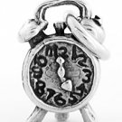 STERLING SILVER ALARM CLOCK CHARM/PENDANT