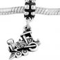 STERLING SILVER DANGLE SMALL TRAIN EUROPEAN BEAD