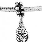 STERLING SILVER DANGLE EASTER EGG EUROPEAN BEAD
