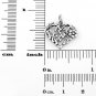 STERLING SILVER BEST FRIEND FLOWERED HEART CHARM/PENDANT
