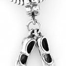 STERLING SILVER DANGLING TAP SHOES EUROPEAN BEAD