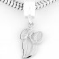 STERLING SILVER DANGLING FANCY LETTER V EUROPEAN BEAD