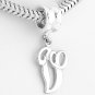 STERLING SILVER DANGLING FANCY LETTER V EUROPEAN BEAD
