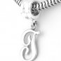 STERLING SILVER DANGLING FANCY LETTER T EUROPEAN BEAD
