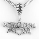 STERLING SILVER DANGLING BASKETBALL MOM EUROPEAN BEAD