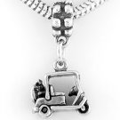 STERLING SILVER DANGLING GOLF CART EUROPEAN BEAD